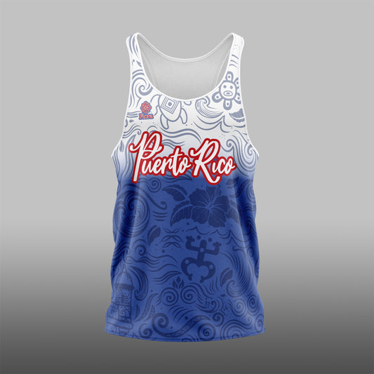 Borinquen Blue Singlet Top